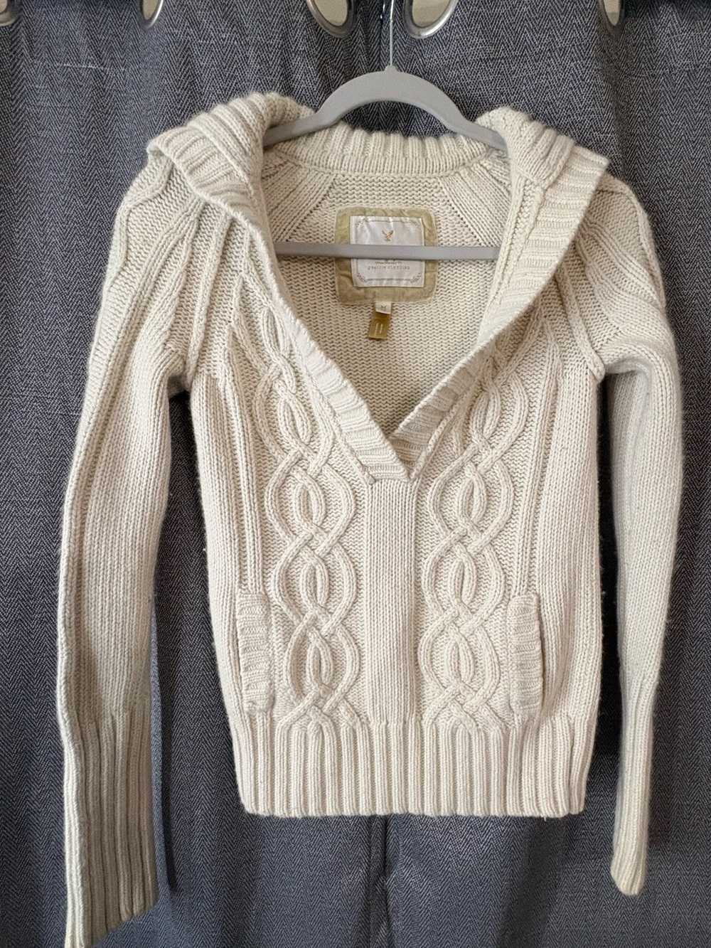 Y2K American Eagle Knit Cowl Neck Sweater Size Medium
